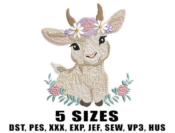 Baby Goat Floral Embroidery Design Review