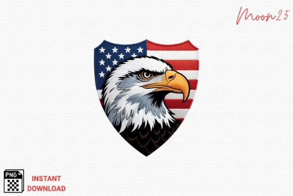 Bald Eagle American Flag Embroidery PNG Review