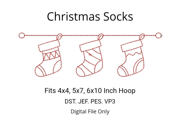 Christmas Socks Redwork Embroidery Review