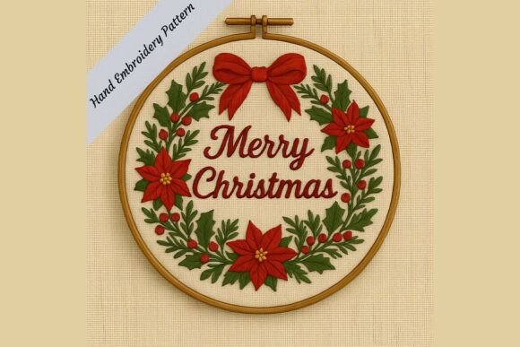 Christmas Wreath Hand Embroidery Pattern Review