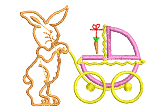 Cute Bunny with Baby Carriage Embroidery Review