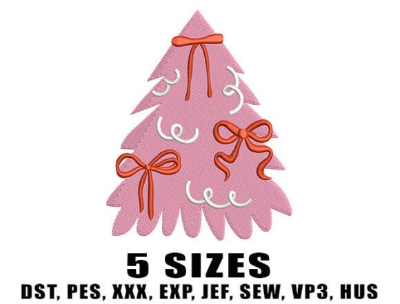 Festive Ribbon Tree Embroidery Design Review