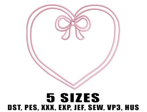 Heart Bow Frame Embroidery Design Review