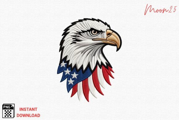 Patriotic Eagle Head Embroidery PNG Review