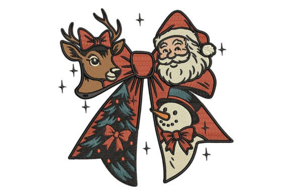 Santa Reindeer Snowman Bow Embroidery Review