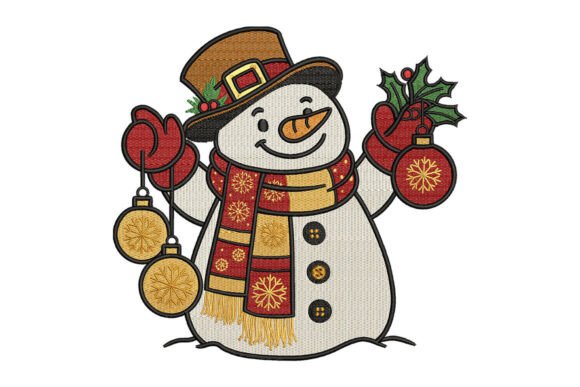 Snowman Christmas Ornament Embroidery